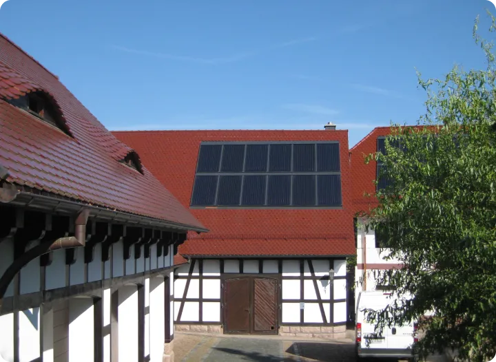 Thermische Solaranlage auf dem Bauernhof
